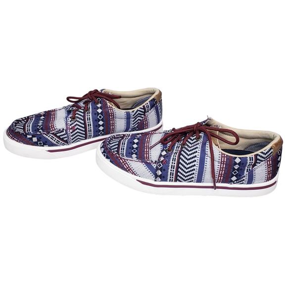 Twisted X Hooey Loafer Dark Baja Loper Aztec Print  # MHYC025 Men's Size 8.5M - Picture 1 of 16